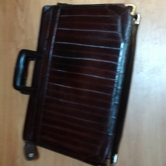 #2 PRICE REDUCED HB VINTAGE 1980s EEL SKIN Slim Attache Messenger Bag - Picture 2 of 12